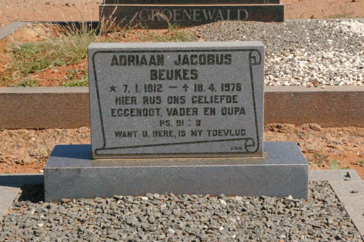 BEUKES Adriaan Jacobus 1912-1978