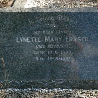 FRASER Lynette Mary nee METCALFE 1898-1963