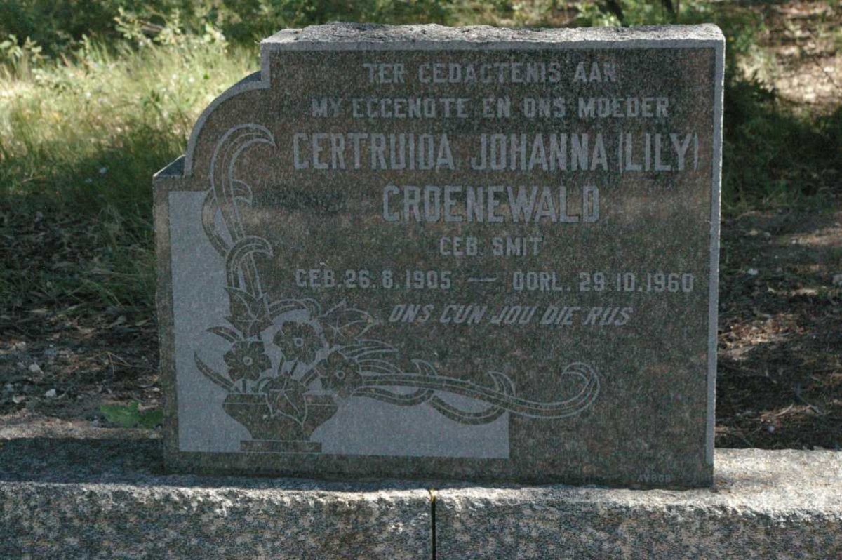 GROENEWALD Gertruida Johanna nee SMIT 1905-1960