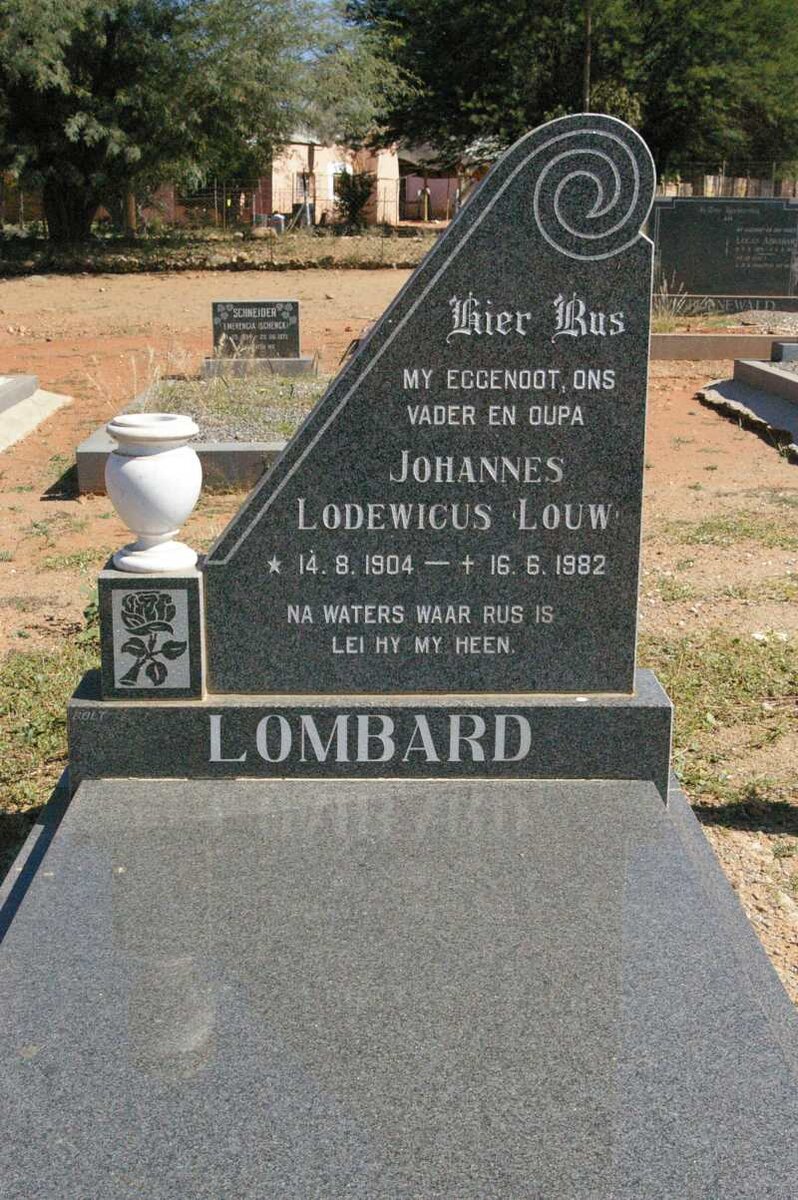 LOMBARD Johannes Lodewickus Louw 1904-1982