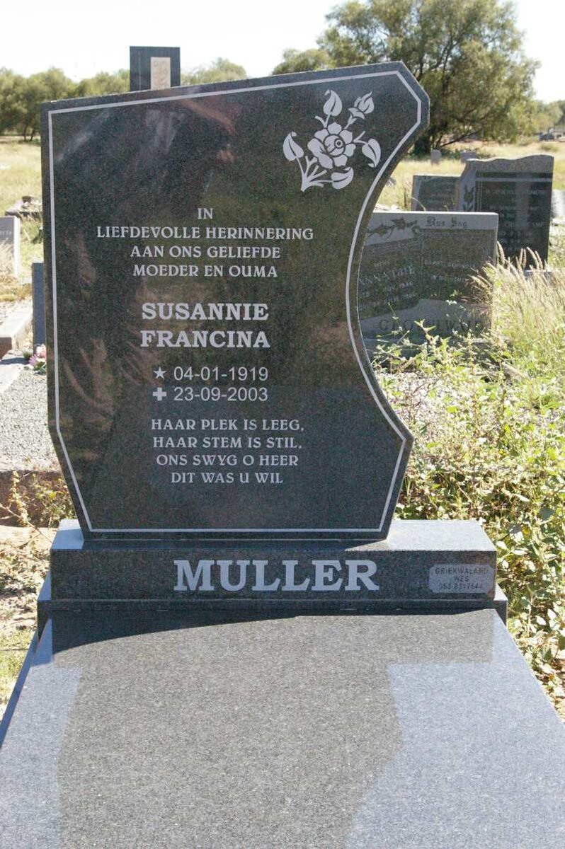 MULLER Susannie Francina 1919-2003