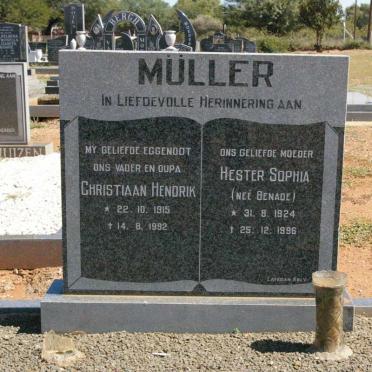 MÜLLER Christiaan Hendrik 1915-1992 &amp; Hester Sophia BENADE 1924-1996