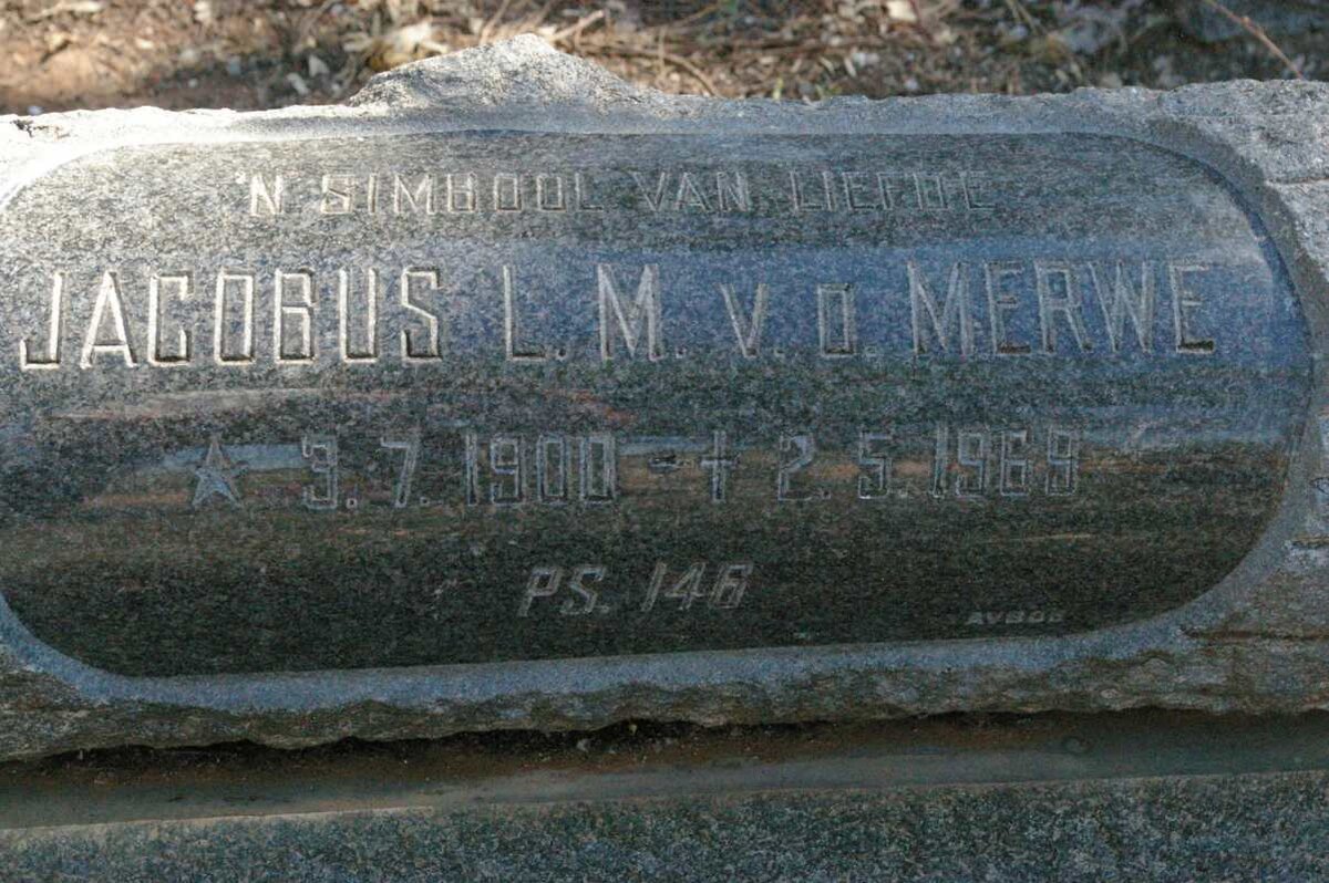 MERWE Jacobus L.M., v.d. 1900-1969