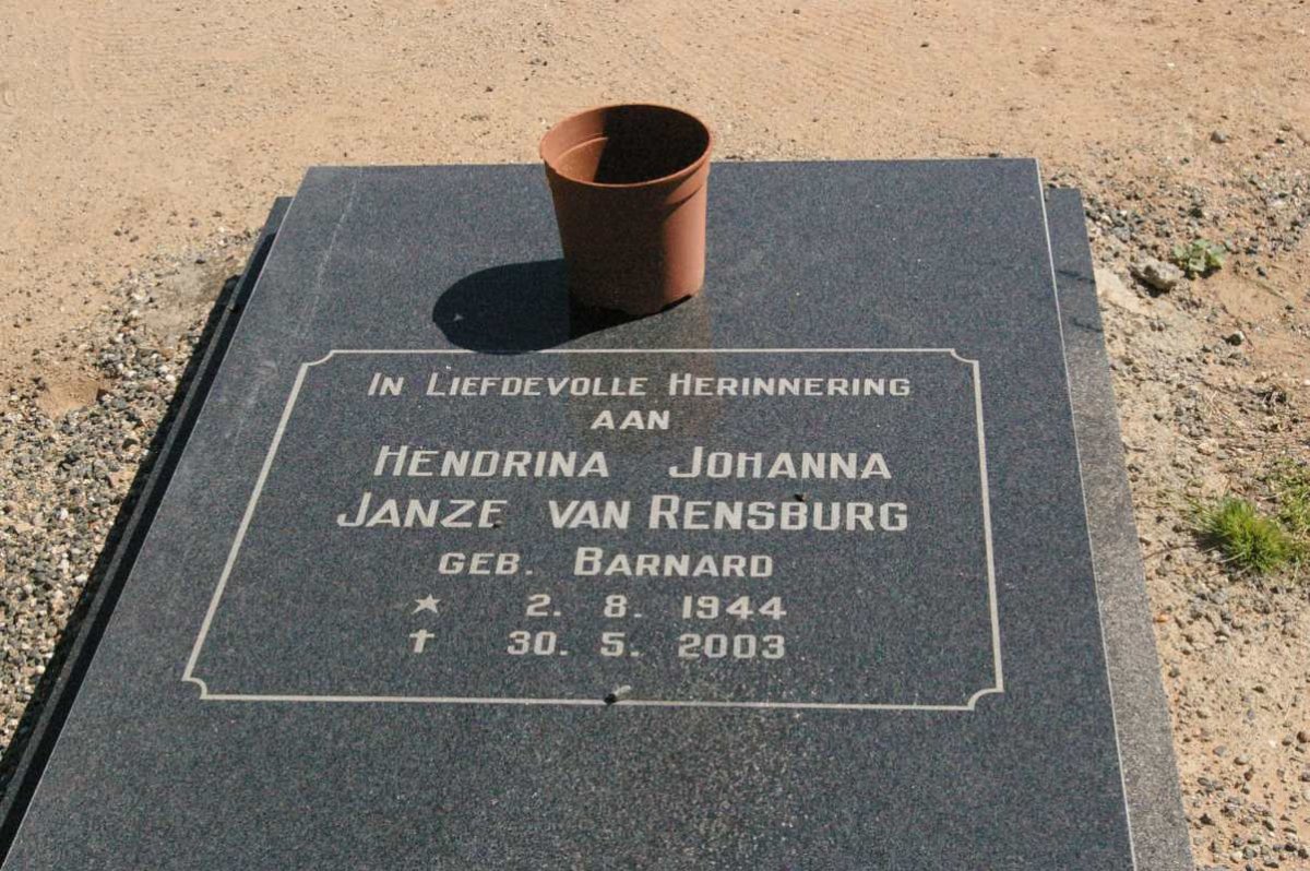 RENSBURG Hendrina Johanna, Janze van nee BARNARD 1944-2003