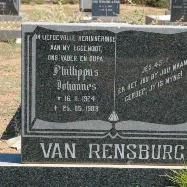 RENSBURG Phillippus Johannes, van 1924-1983 &amp; Martha Maria GROENEWALD 1928-2004
