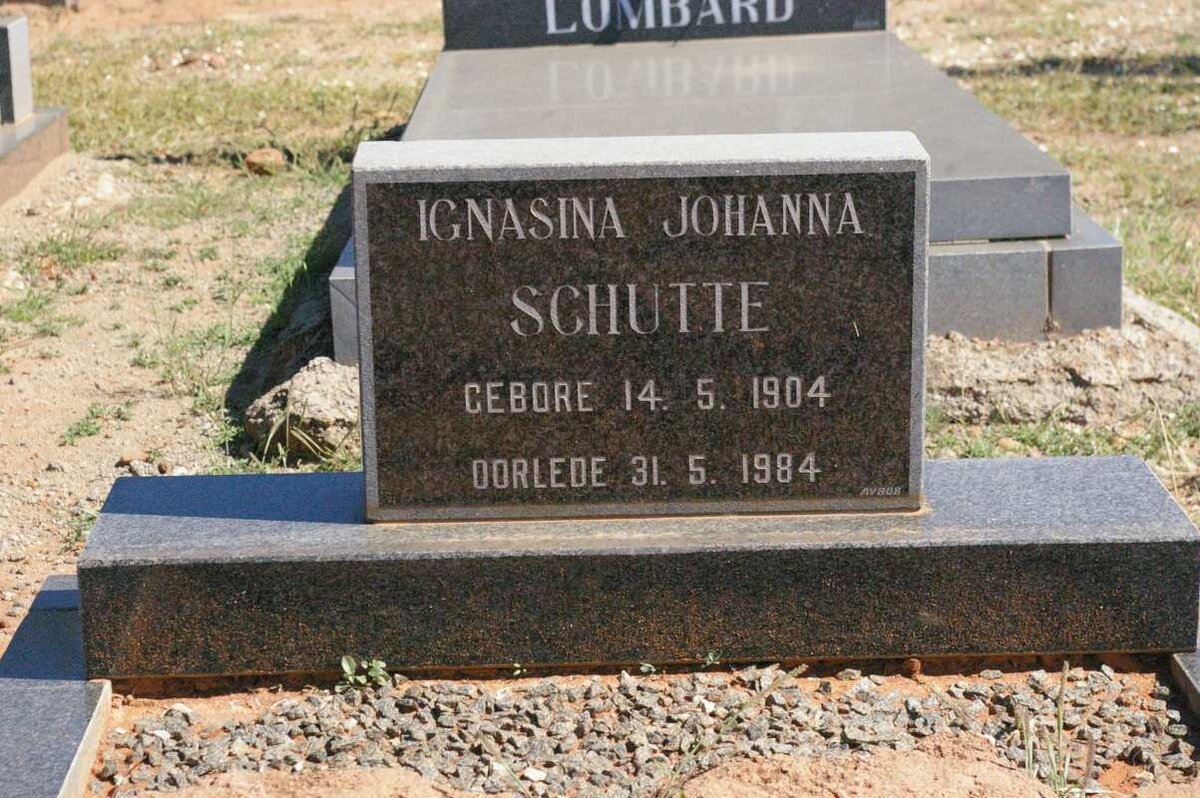 SCHUTTE Ignasina Johanna 1904-1984