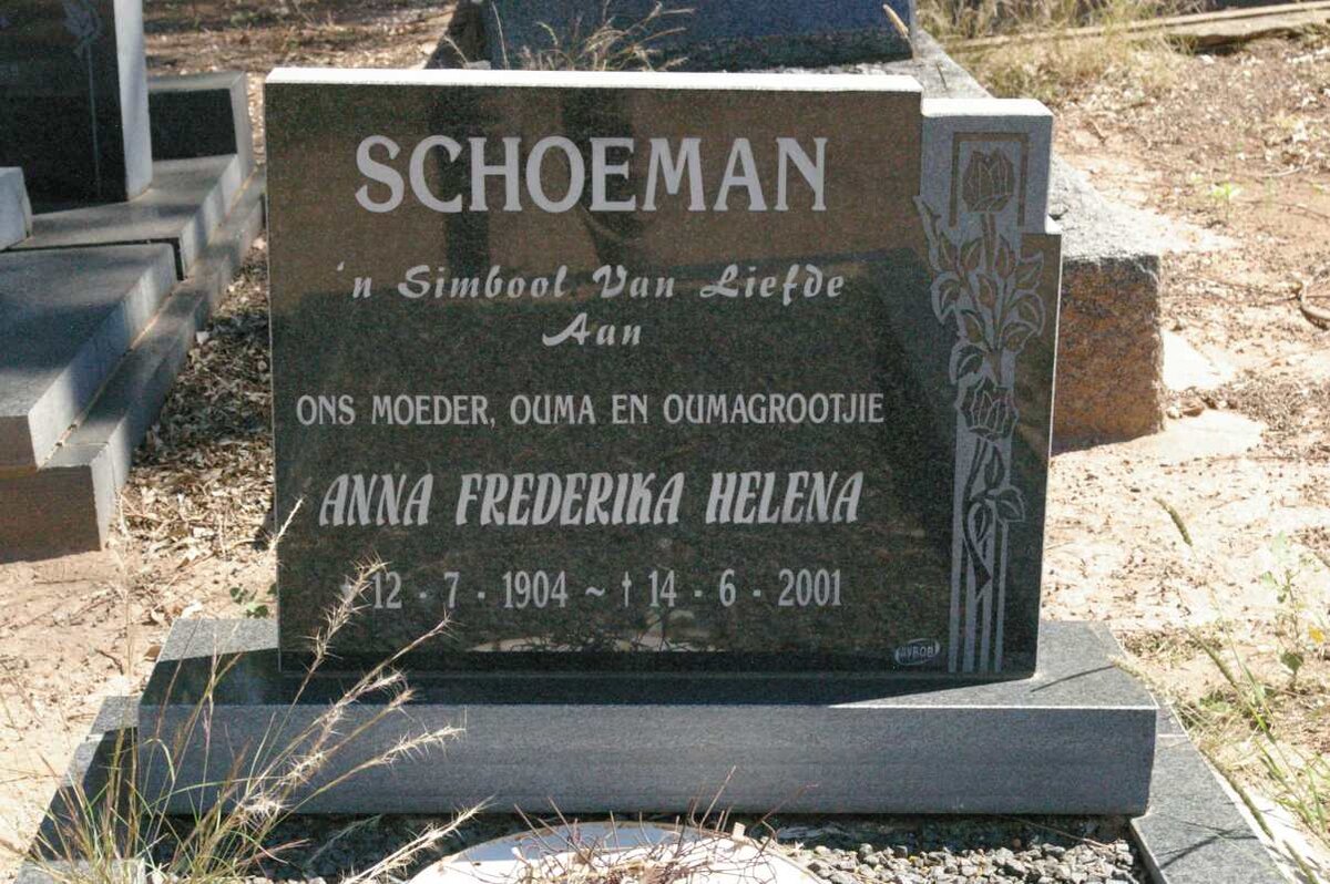 SCHOEMAN Anna Frederika Helena 1904-2001