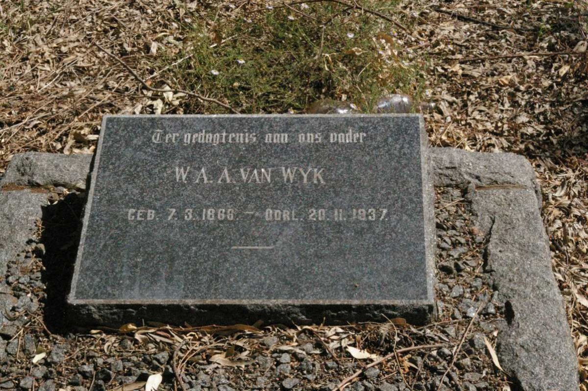 WYK W.A.A., van 1866-1937