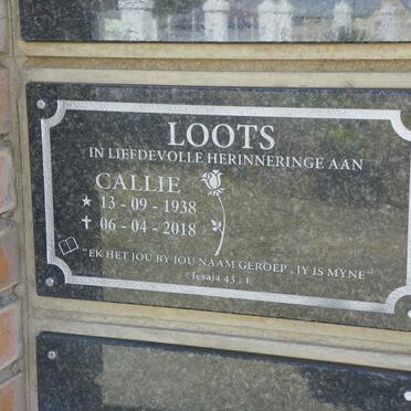 LOOTS Callie 1938-2018