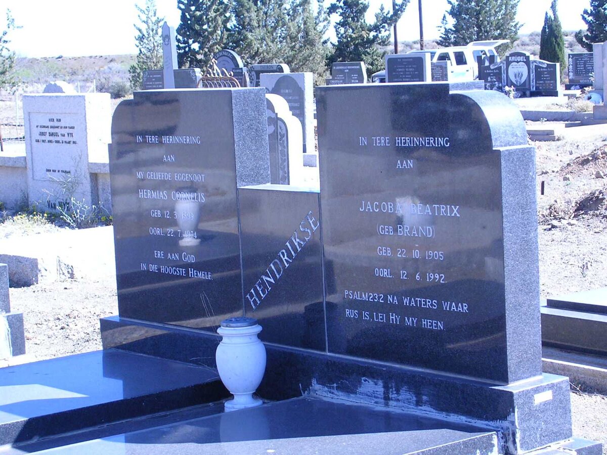 HENDRIKSE Hermias Cornelis 1899-1974 &amp; Jacoba Beatrix BRAND 1905-1992