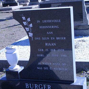 BURGER Riaan 1959-1981
