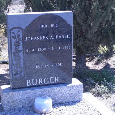 BURGER Johannes A. 1900-1966