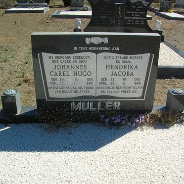MULLER Johannes Carel Hugo 1901-1989 &amp; Hendrika Jacoba 1915-1998