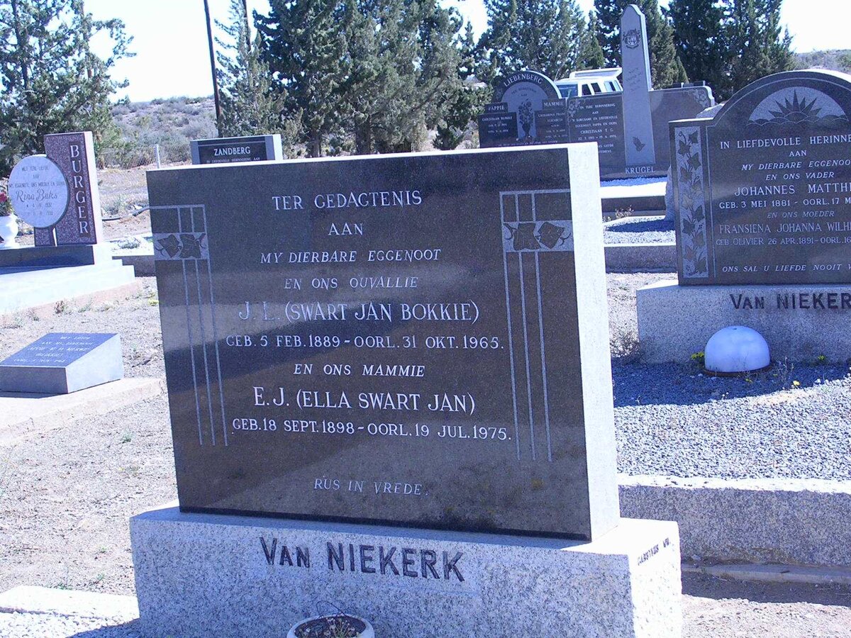 NIEKERK J.L., van 1889-1965 &amp; Ella J. 1898-1975