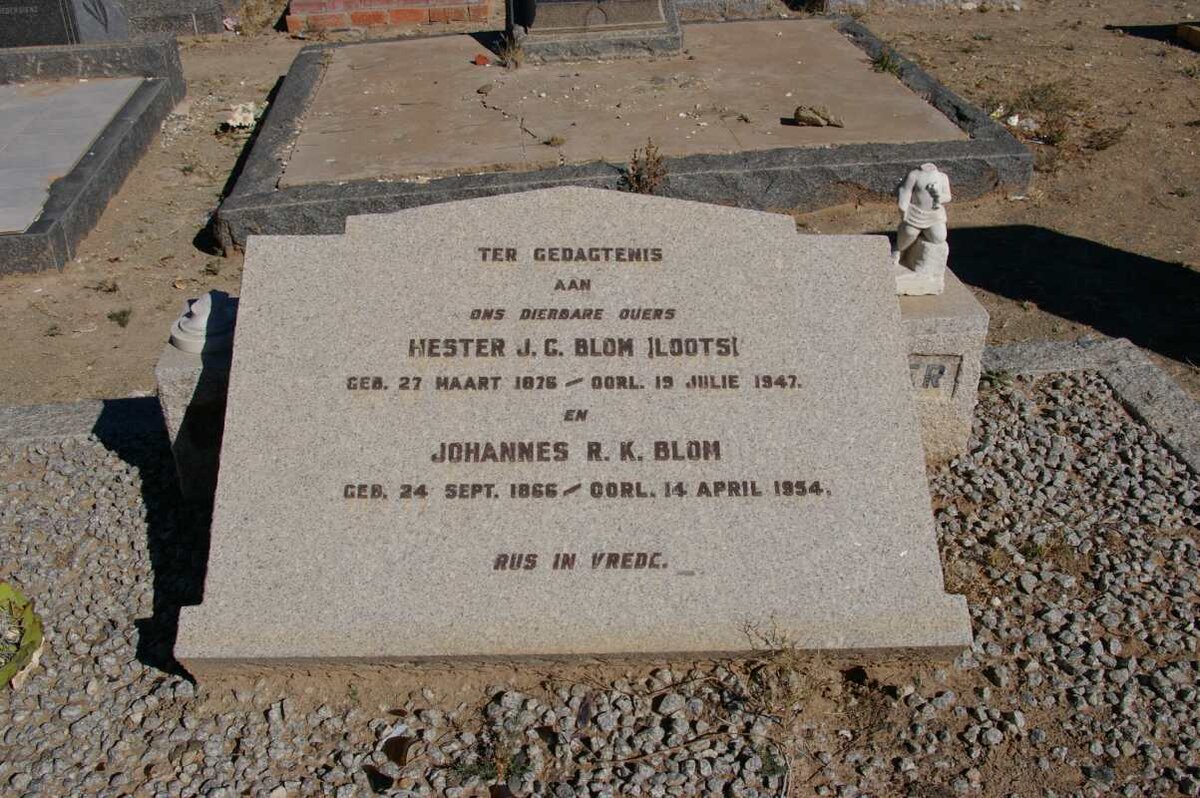 BLOM Johannes R.K. 1866-1954 &amp; Hester J.G. nee LOOTS 1876-1947
