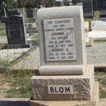 BLOM Hendrik A. 1893-1952 &amp; Johanna J. BURGER 1898-1950