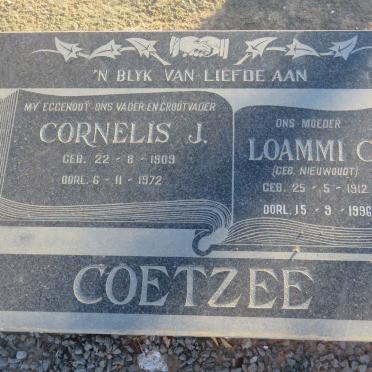 COETZEE Cornelis J. 1909-1972 &amp; Loammi C. NIEUWOUDT 1912-1996