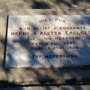 EAGLETON Hermina Aletta nee VAN HEERDEN 1887-1924