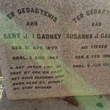 GADNEY Gert J.J. 1877-1946 &amp; Susanna J. VISSER 1891-1985