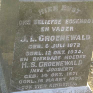 GROENEWALD J.L. 1872-1925 &amp; H.S. JOUBERT 1871-1939