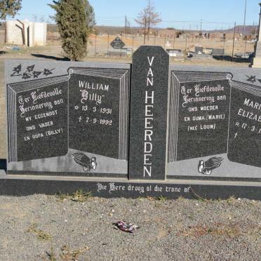 HEERDEN William, van 1931-1992 &amp; Maria Elizabeth LOUW 1938-