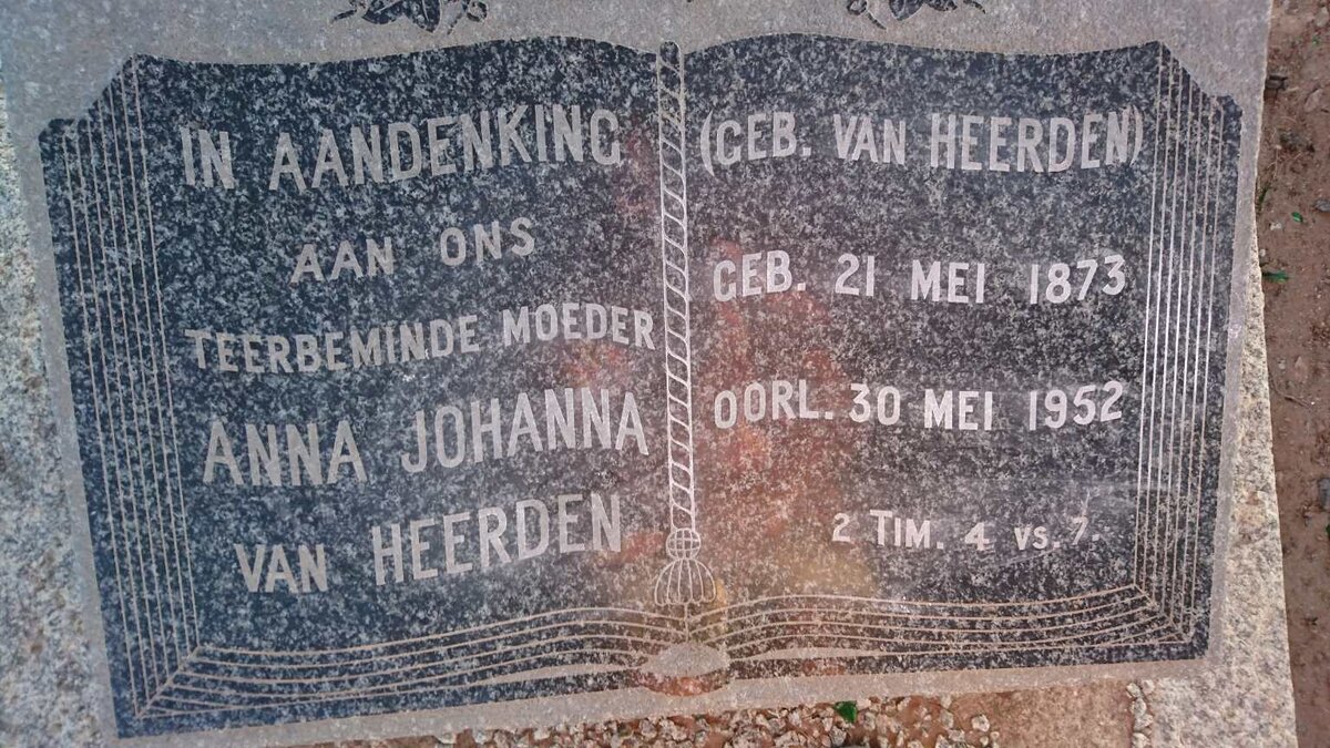 HEERDEN Anna Johanna, van nee VAN HEERDEN 1873-1952