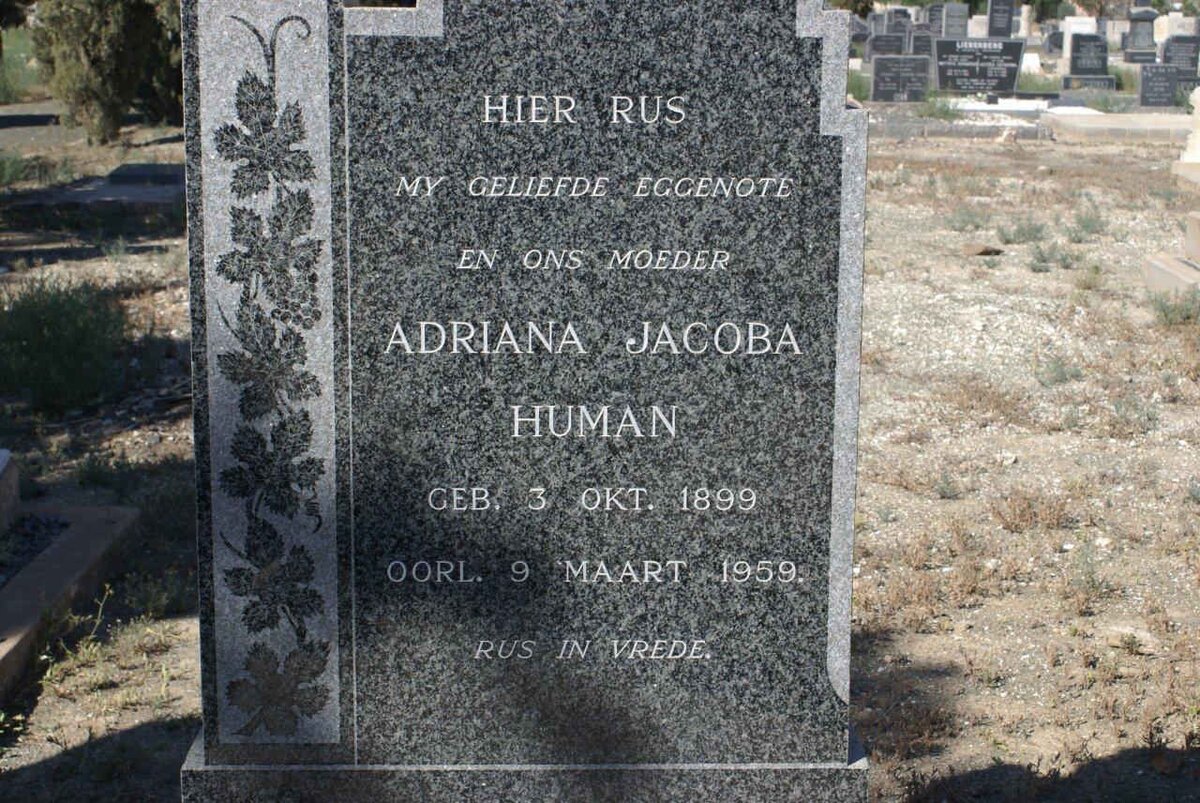 HUMAN Adriana Jacoba 1899-1959