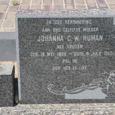 HUMAN Johanna C.W. nee TRUTER 1888-1965