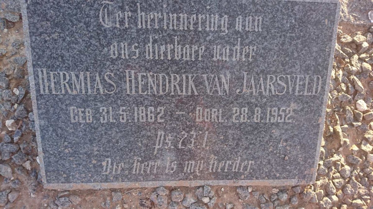 JAARSVELD Hermias Hendrik, van 1862-1952