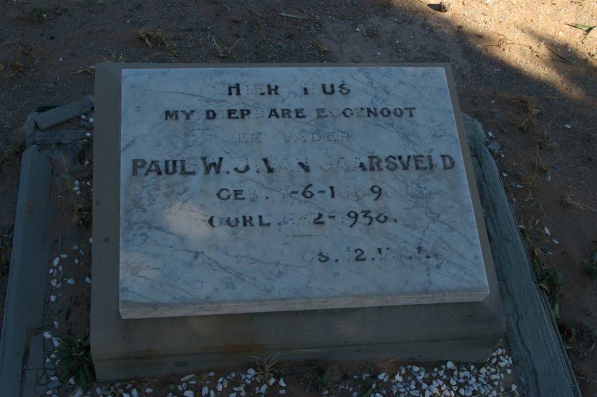 JAARSVELD Paul W.J., van 1889-1938