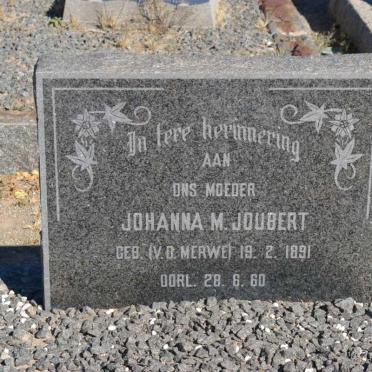 JOUBERT Johanna M. nee V.D. MERWE 1891-1960