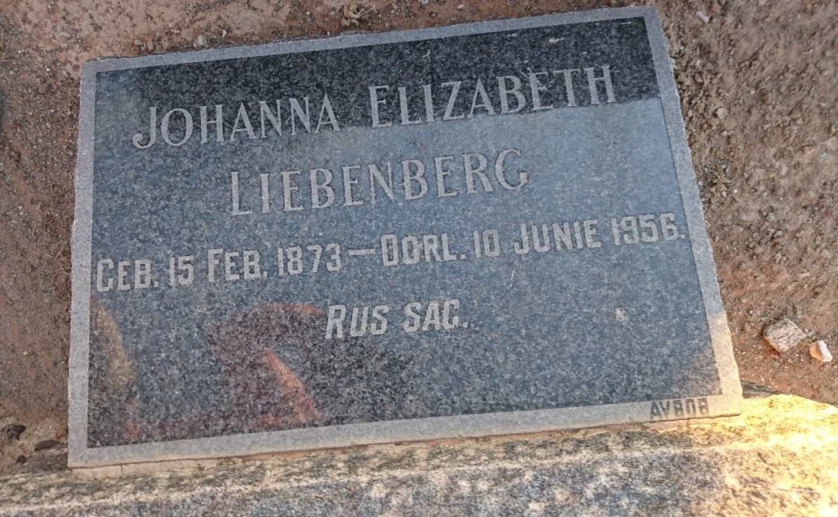LIEBENBERG Johanna Elizabeth 1873-1956