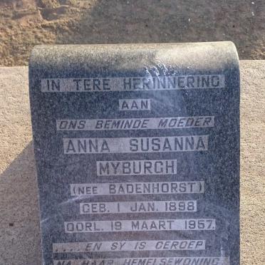 MYBURGH Abraham Adriaan 1885-1955 &amp; Anna Susanna BADENHORST 1898-1957