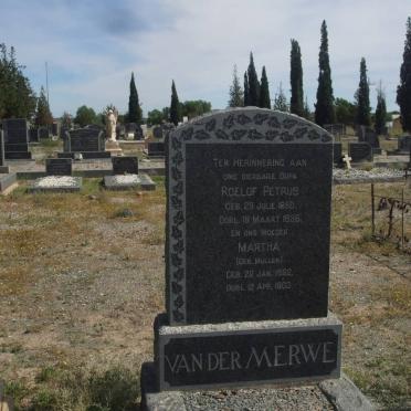 MERWE Roelof Petrus, van der 1850-1936 &amp; Martha MULLER 1862-1903