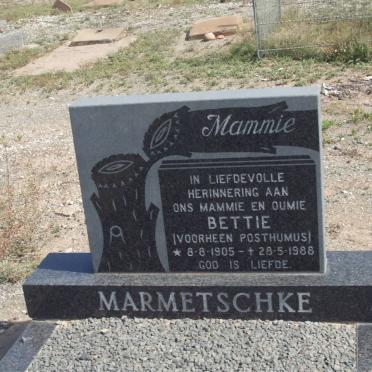 MARMETSCHKE Bettie nee POSTHUMUS 1905-1986