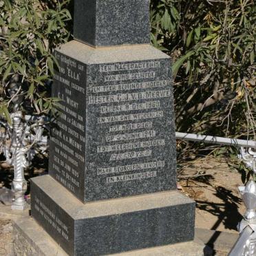 MERWE Hester C.J., van der  1869-1941 :: WICHT Ella nee VAN DER MERWE 1895-1925