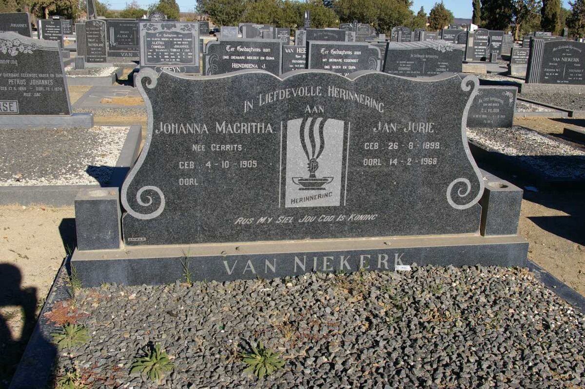 NIEKERK Jan Jurie, van 1898-1968 &amp; Johanna Magritha GERRITS 1905-