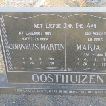 OOSTHUIZEN Cornelis Martin 1919-1998 &amp; Maria M. HUMAN 1920-2010