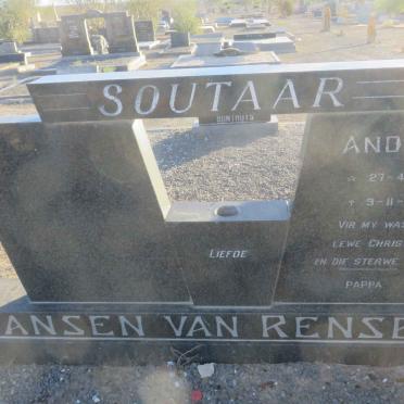 RENSBURG Andries, Jansen van 1905-1976