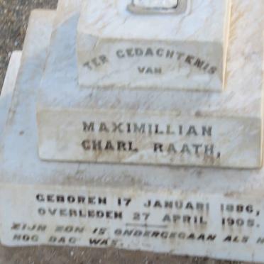 RAATH Maximilliam Charl 1886-1905