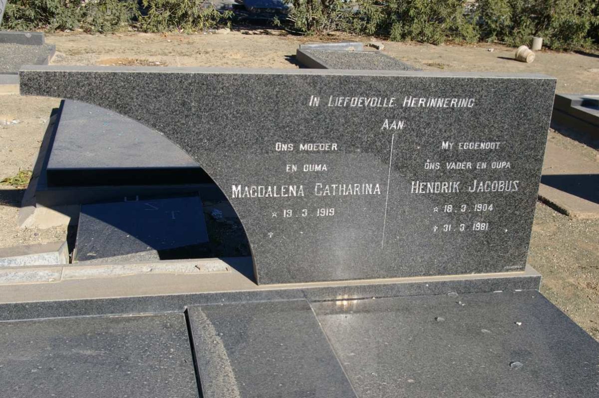 RUST Hendrik Jacobus 1904-1981 &amp; Magdalena Catharina 1919-