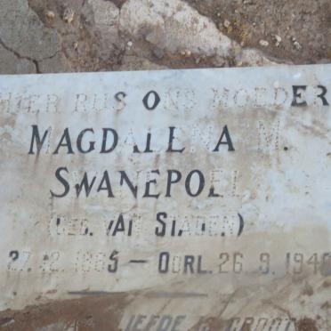SWANEPOEL Magdalena M. nee VAN STADEN 1865-1946