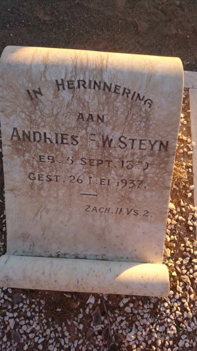 STEYN Andries F.W. 1859-1937