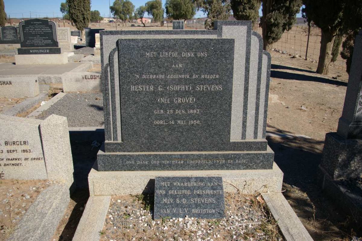 STEVENS Hester G. nee GROVE 1893-1950