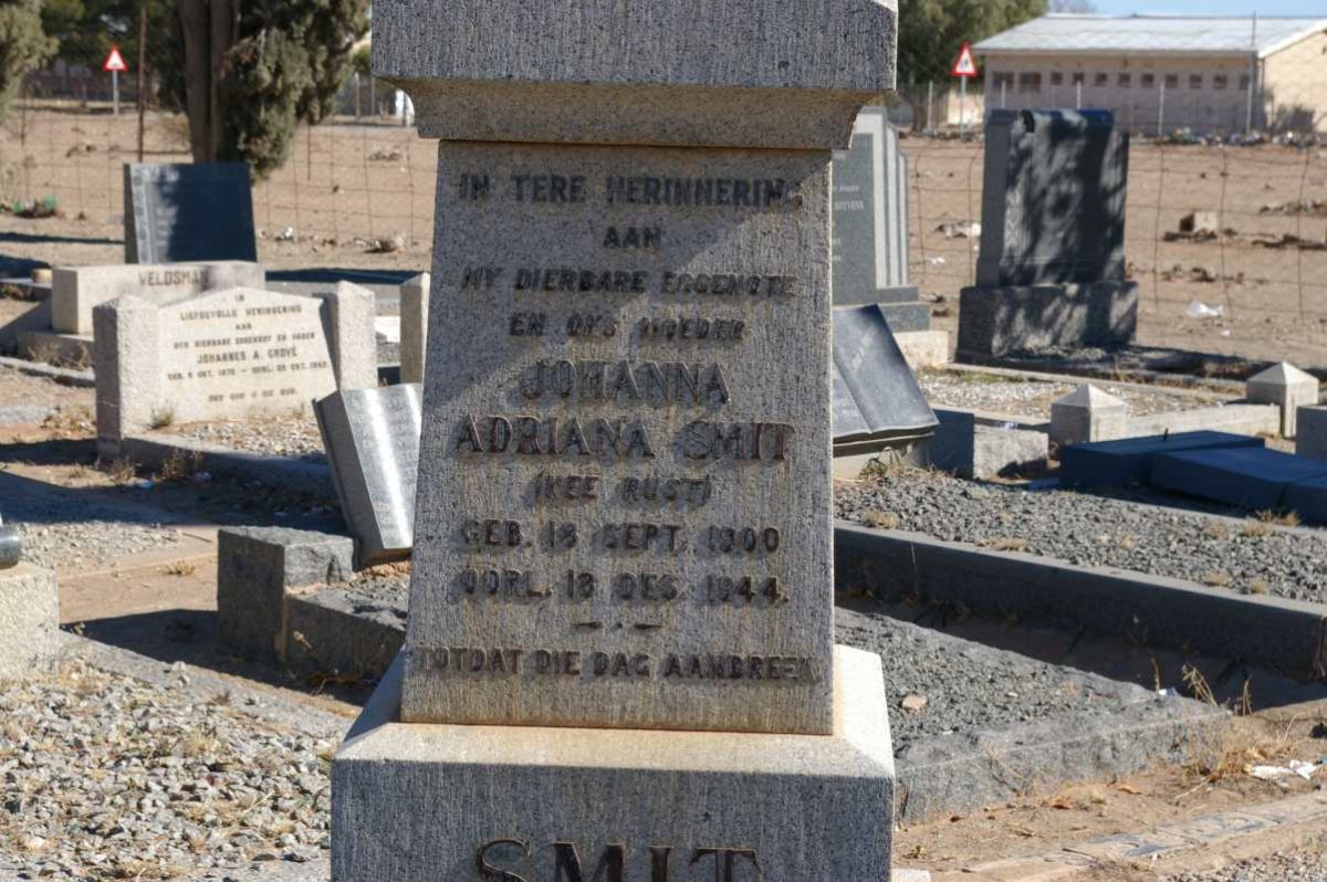 SMIT Johanna Adriana nee RUST 1900-1944