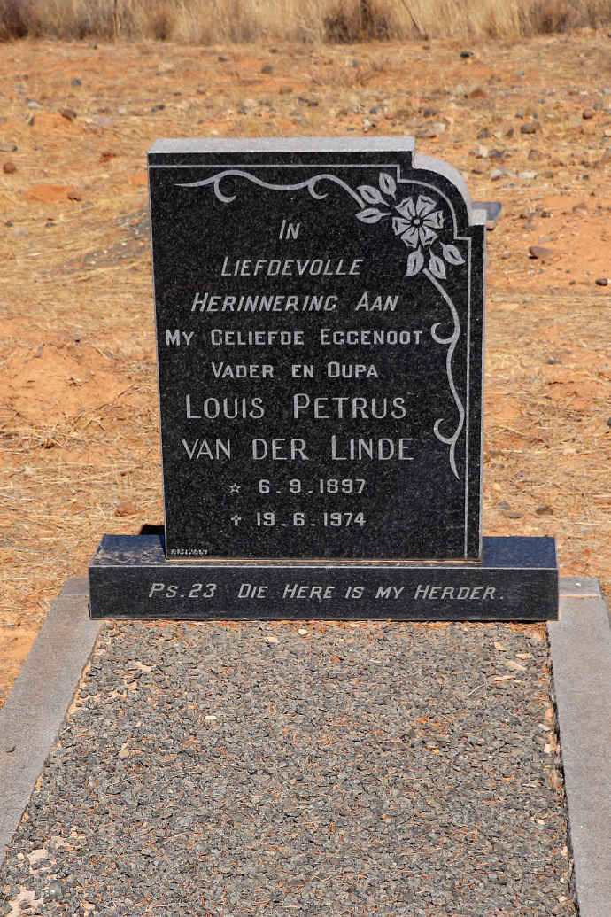 LINDE Louis Petrus, van der 1897-1974