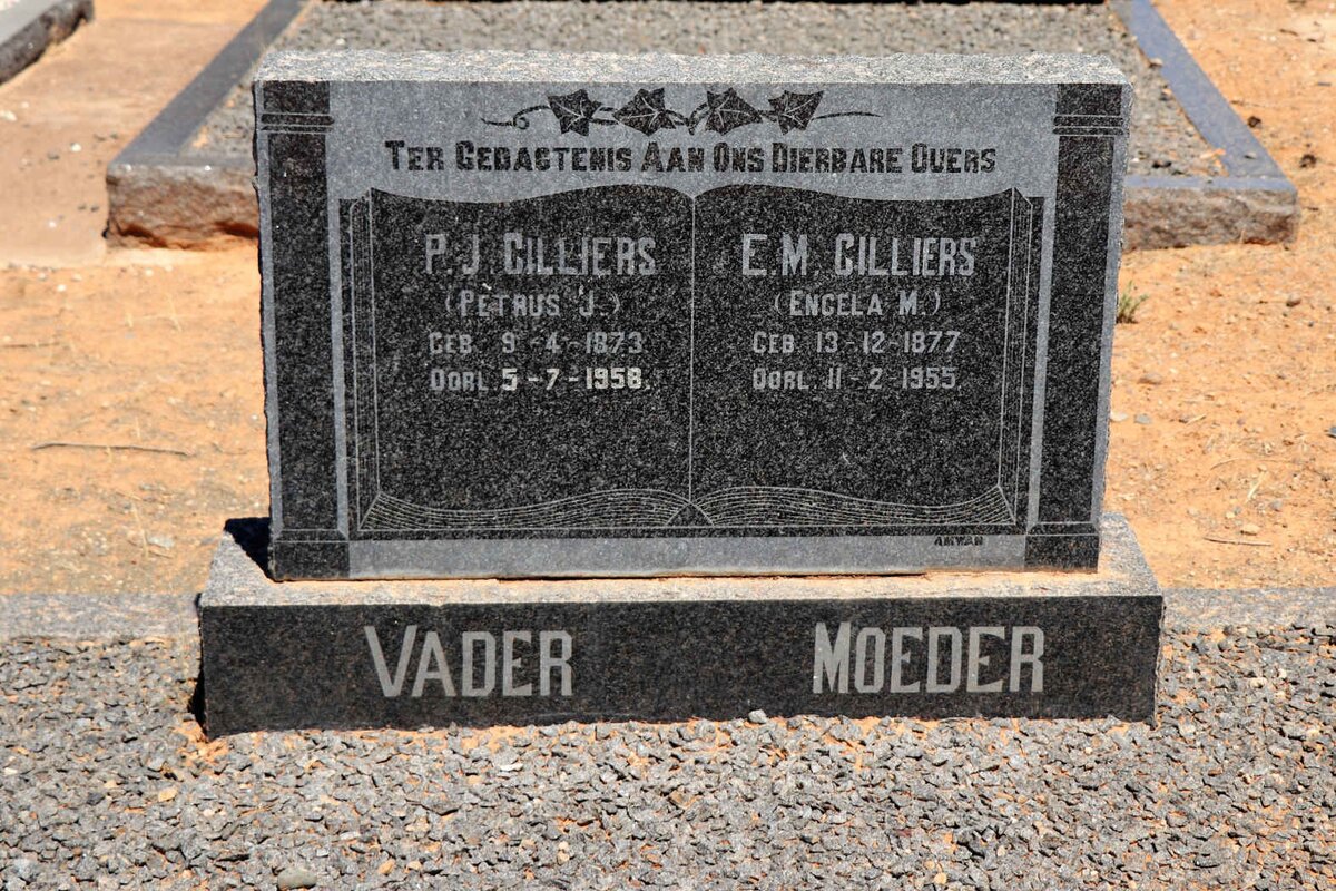 CILLIERS P.J. 1873-1958 &amp; E.M. 1877-1955
