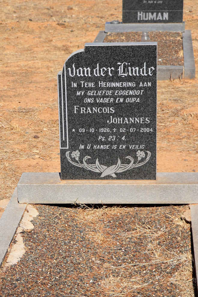 LINDE Francois Johannes, van der 1926-2004