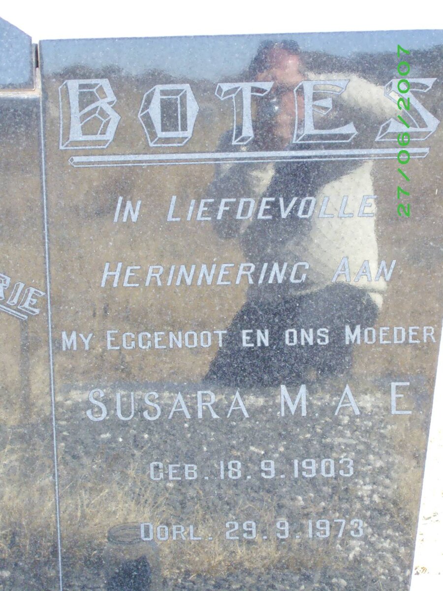 BOTES Johannes H.G. 1895-1978 &amp; Susara M.A.E. 1903-1973