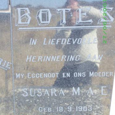 BOTES Johannes H.G. 1895-1978 &amp; Susara M.A.E. 1903-1973